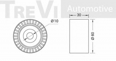 TREVI AUTOMOTIVE ta1878 -  Паразитный / ведущий ролик, поликлиновой ремень